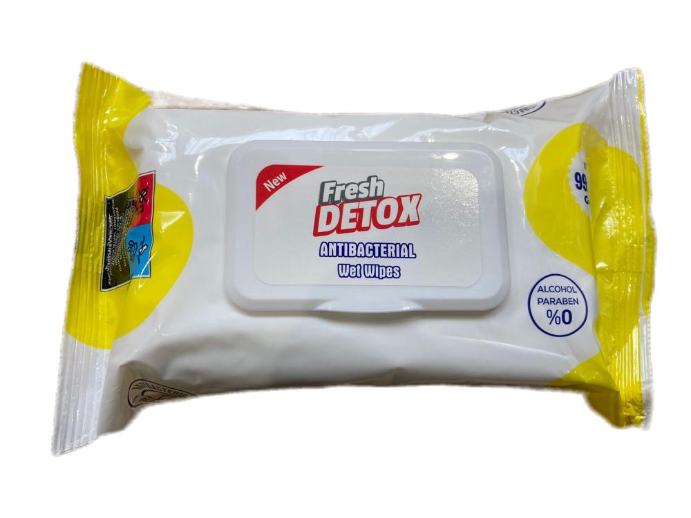 Antibakteriální Fresh Detox vlhčené ubrousky 80 Citron