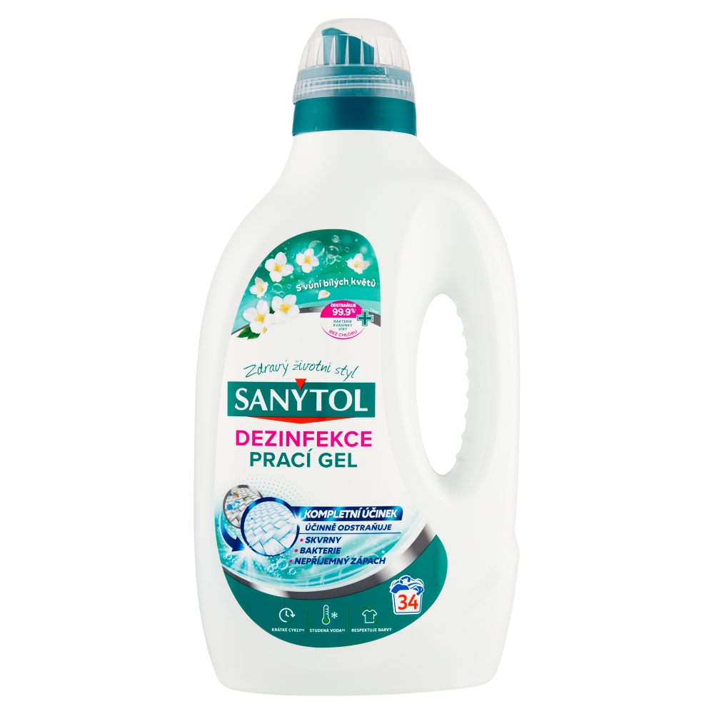 SANYTOL DEZ. PRACÍ GEL KVĚTINOVÁ VŮNĚ UNI  34 DÁVEK    1,7 L