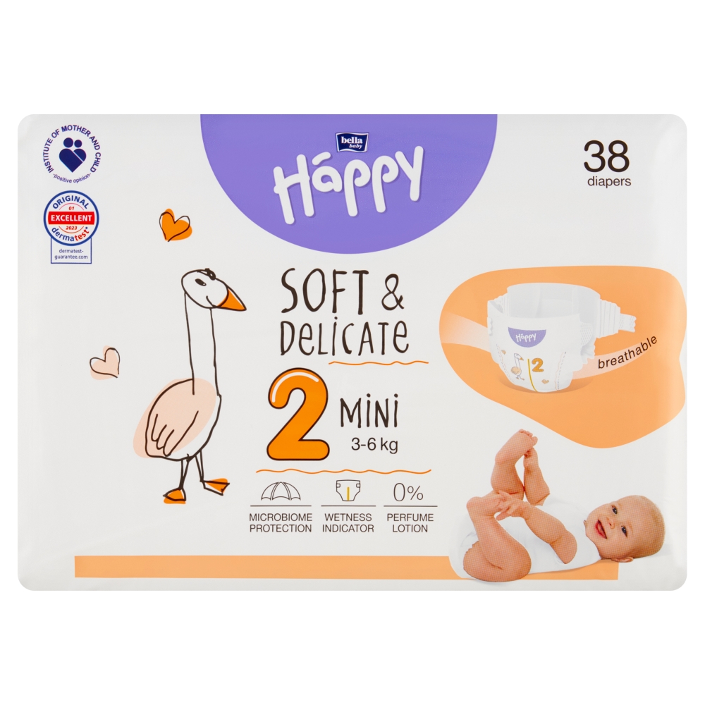 Levně Bella HAPPY S&D vel. 2 Mini 3-6 kg 38 ks