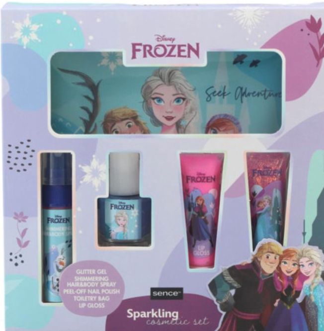 Dárková sada Disney Frozen 5dílná s toaletní taštičkou