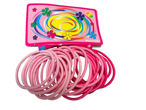 Gumičky na vlasy dívčí 24 ks růžové