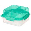 Sistema Dělený svačinový box To Go LunchStack Square 1,24 l, mix barev