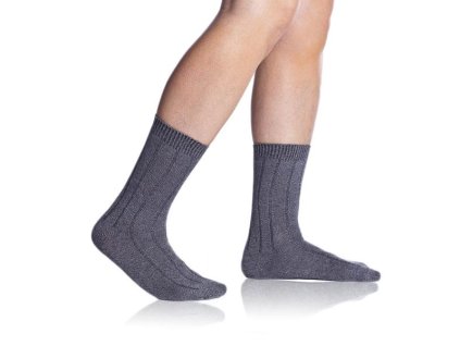 BAMBUS CASUAL SOCKS - Winter Bambussocken - grau meliert 35 - 38