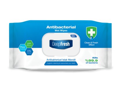 Deep Fresh Antibakterielle Feuchttücher mit Clip 100 Stück