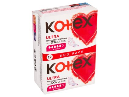 Kotex Pads (12 Stück/Folie) DUO ultra super