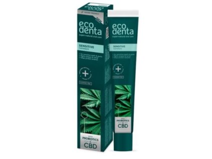 110967 ecodenta zubni pasta pro citlive zuby s cbd a probiotikami 75 ml