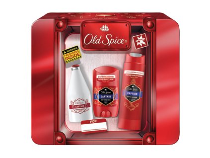 Old Spice Geschenkset für Männer Captain (Duschgel 250ml+Deostick 250ml+Aftershave 100ml) Dose