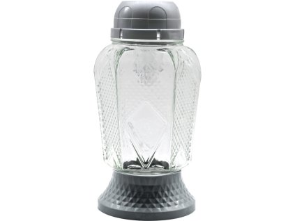 Madonna-Grabglas mit LED-Beleuchtung, 21,5 cm, silber