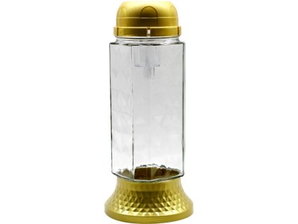 Madonna-Grabstein aus Glas mit LED-Beleuchtung, 24,5 cm, gold
