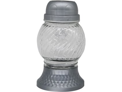 Madonna-Grabglas mit LED-Beleuchtung, 17 cm, silberfarbene Glühbirne