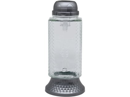 Madona Grabglas LED 26 cm strukturiert silber