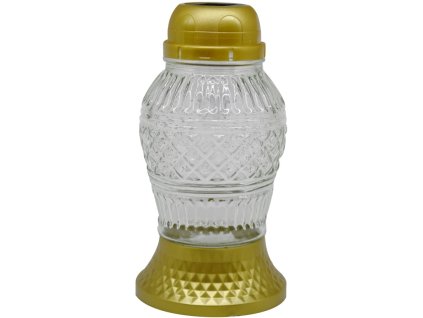 Madonna-Grabmal aus Glas mit LED-Beleuchtung, 21 cm, goldfarben