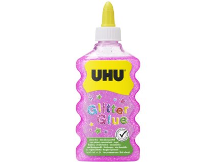 UHU Glitzerkleber Pink Maxi – Glitzerkleber für Dekorationen 185 g / 177 ml