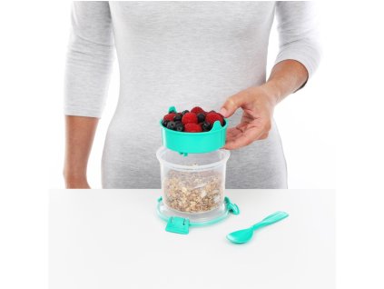 Sistema Snackbehälter mit Schüssel und Löffel, Frühstück zum Mitnehmen, 530 ml, verschiedene Farben