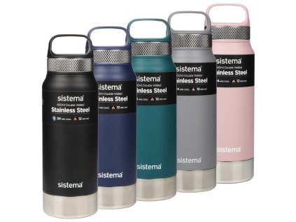 Sistema Hydrate Edelstahl-Thermoskanne 650 ml, verschiedene Farben