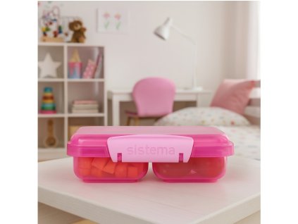 Sistema Lunch Small Split 2-Fächer-Lunchbox 350 ml, rosa