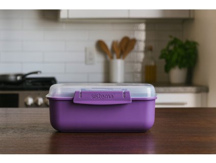 Sistema Mikrowellen-Rechteck-Speisenwärmerbox 1,25 l, lila
