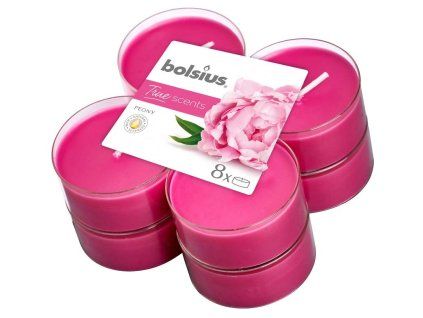 Bolsius Aromatic 2.0 Duftteelichter Maxi, 8 Stück, Pfingstrose