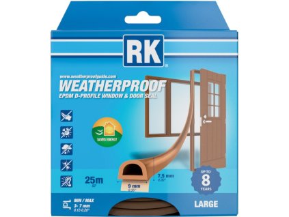 Fenster- und Türdichtungen EPDM – D-Profil, braun, 25 m