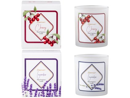 Duftkerze im Glas in Geschenkbox, Kirsch-Lavendel-Mix, 80 x 90 mm