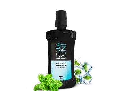 DEDRA DENT | přírodní bylinná ústní voda REFRESHING MENTHOL s kyselinou hyaluronovou & stévií | hydratace & svěží dech