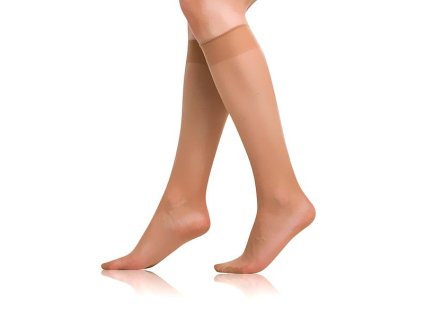 Bellinda DIE PASST KNEE-HIGHS 20 DEN - Damen-Kniestrümpfe aus mattem Nylon - Mandel UNI