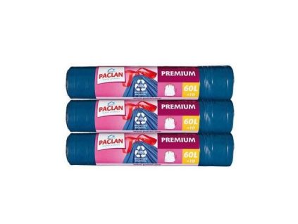 Paclan Einziehbare Abfallbeutel, stark, 60 l, 3 x 10 Stück