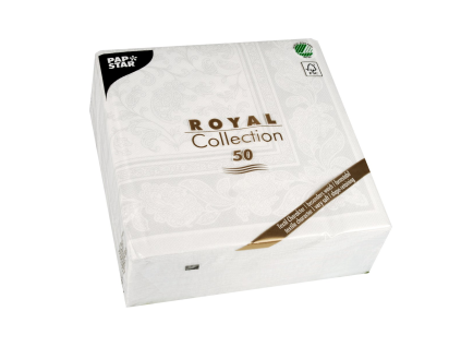PAP STAR Royal Collection Servietten weiß 1 Stück.