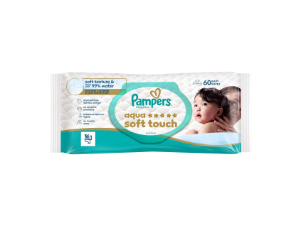 Pampers Feuchttücher (60 Stück/Flasche) AqSoft touch