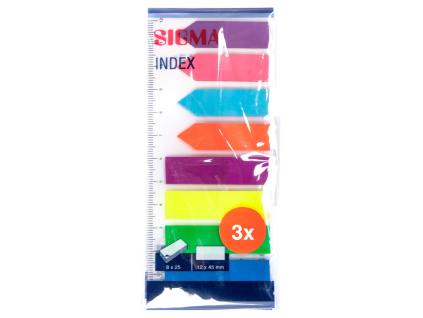 SIGMA Index selbstklebend 12 x 45 mm 3 Stück
