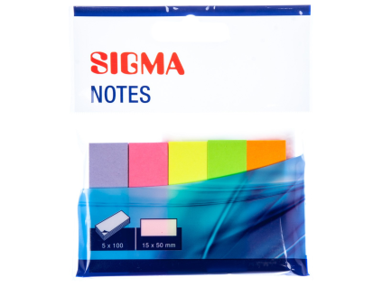 SIGMA Lesezeichen, brillant, 100 Blatt, 5 Stück