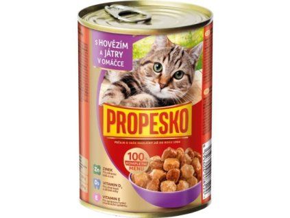Propesko Rindfleischstücke + Leber in Sauce 415 g