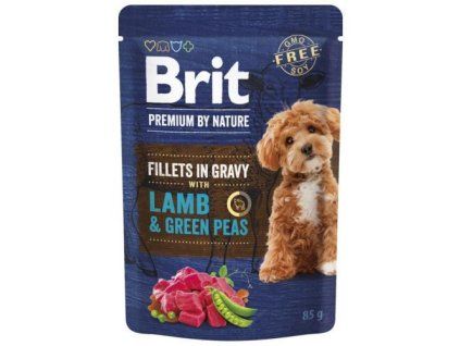 Brit Premium Lammfilets in Soße mit grünen Erbsen, 85 g