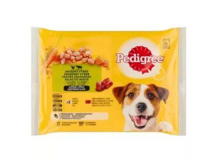 Pedigree-Beutel MP + Huhn + Rindfleisch in Saft @4x100g