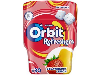 Orbit Refreshers Erdbeer-Zitrone Kaugummi 6 x 67 g