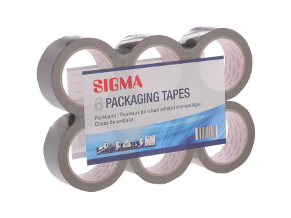 SIGMA Packband 50 x 66 m braun 6 Stück