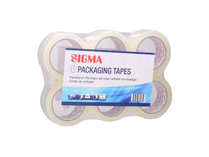 SIGMA Verpackungsband 50 x 66 m transparent 6 Stück.