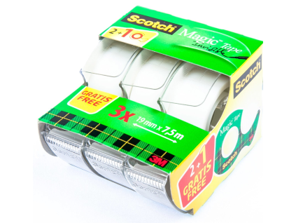 Scotch Magic Tape 19 mm x 7,5 m 2 + 1 Stück