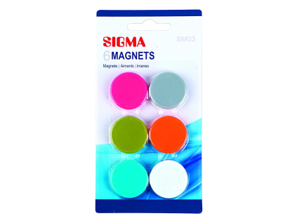SIGMA Sortiment Magnete 32 mm 6 Stück