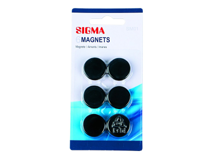 SIGMA Magnet 24 mm schwarz 6 Stück