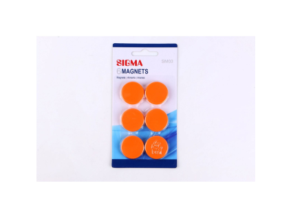 SIGMA Magnete 32 mm orange 6 Stück