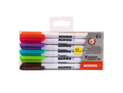 Kores Whiteboard-Marker KM Mix, 6 Stück