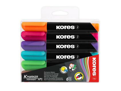Kores Marker KM Plus Permanentmix 6 Stück