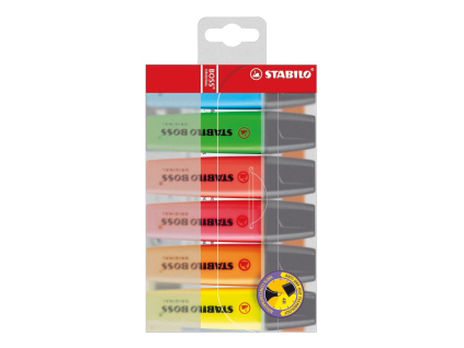 STABILO BOSS ORIGINAL Textmarker, 6er-Pack, verschiedene Farben