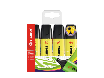 STABILO BOSS ORIGINAL Textmarker gelb 4er-Packung