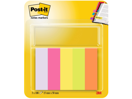 POST-IT Lesezeichen, 100 Blatt, Neon, 5 Stück