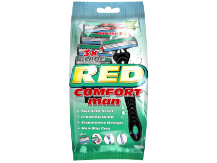 5 rote Comfort Man Rasierer