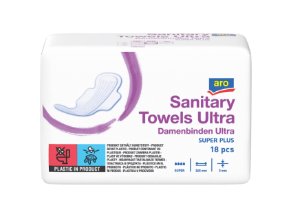 aro Ultra Super Plus Damenbinden, 18 Stück