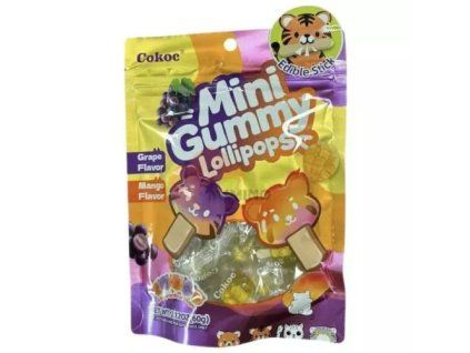 Cokoc Mini Fruchtgummi-Lutscher Traube Mango 60g