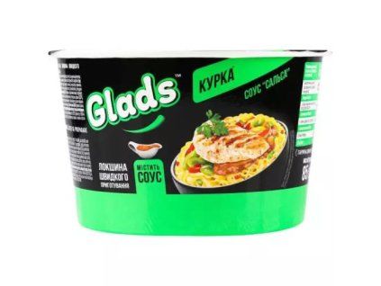 GLADS Instantnudeln in der Schüssel mit Hühnergeschmack und Salsa-Sauce 85 g